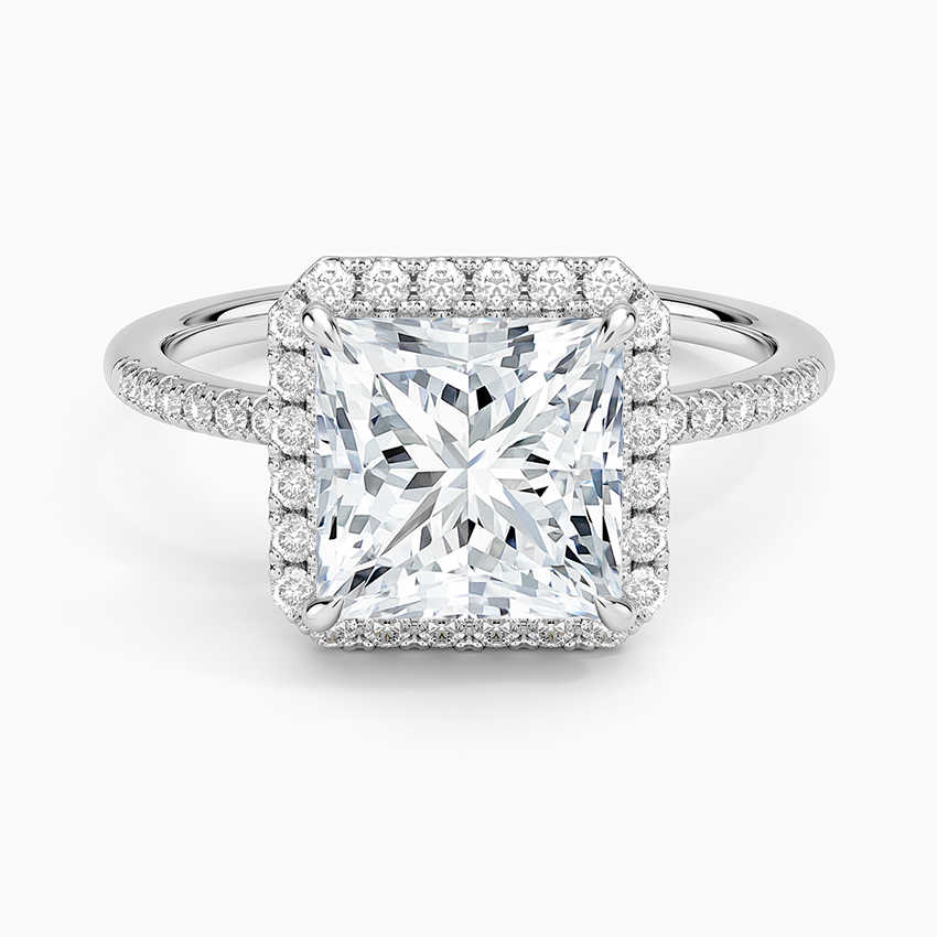 Cambria Halo Diamond Ring - Princess Cut Center Stone