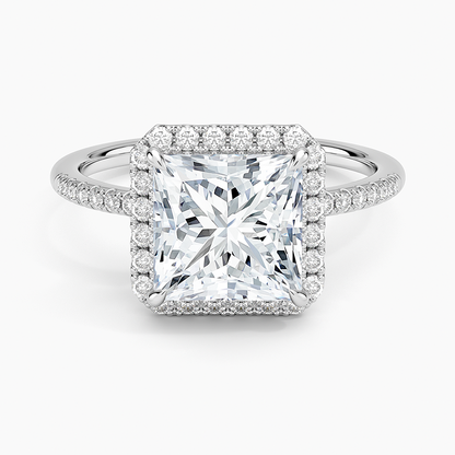 Cambria Halo Diamond Ring - Princess Cut Center Stone