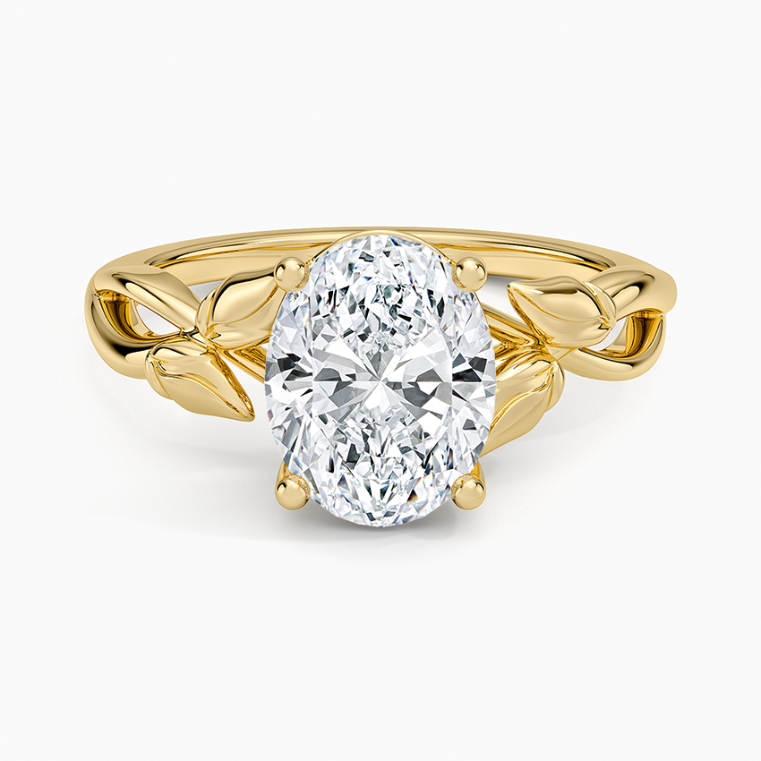 Budding Willow Solitaire Ring - Oval Center Stone