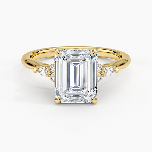Nadia Perfect Fit Diamond Ring - Emerald Cut Center Stone