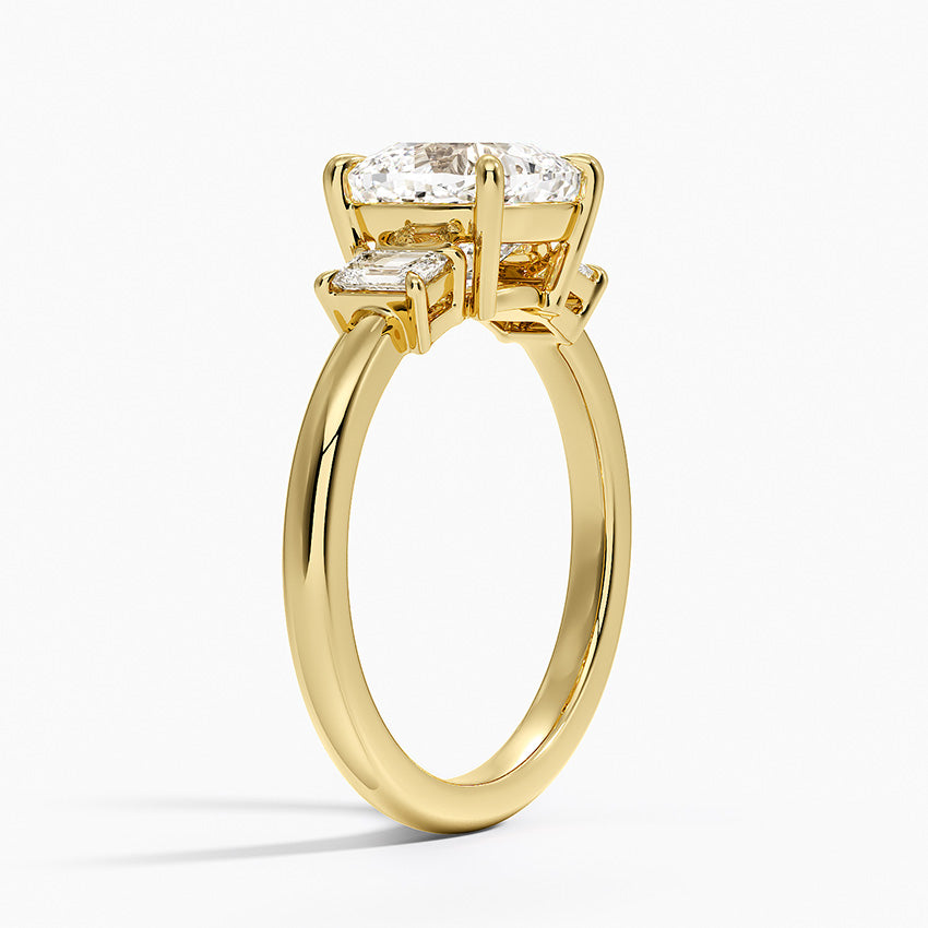 Petite Rhiannon Three Stone Diamond Ring (1/4 ct. tw.) - Cushion Cut Center Stone