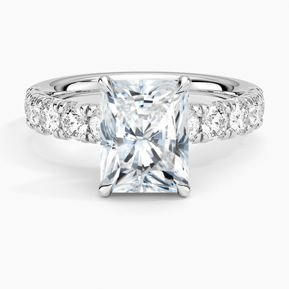 Ellora Half Coverage Diamond Ring - Radiant Cut Center Stone
