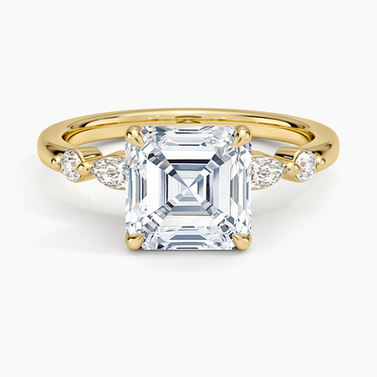 Versailles One-Quarter Coverage Diamond Ring - Asscher Cut Center Stone
