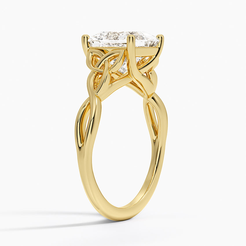 Celtic Love Knot Ring - Princess Cut Center Stone