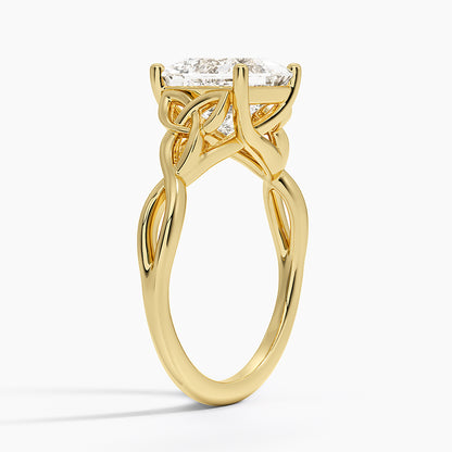 Celtic Love Knot Ring - Princess Cut Center Stone