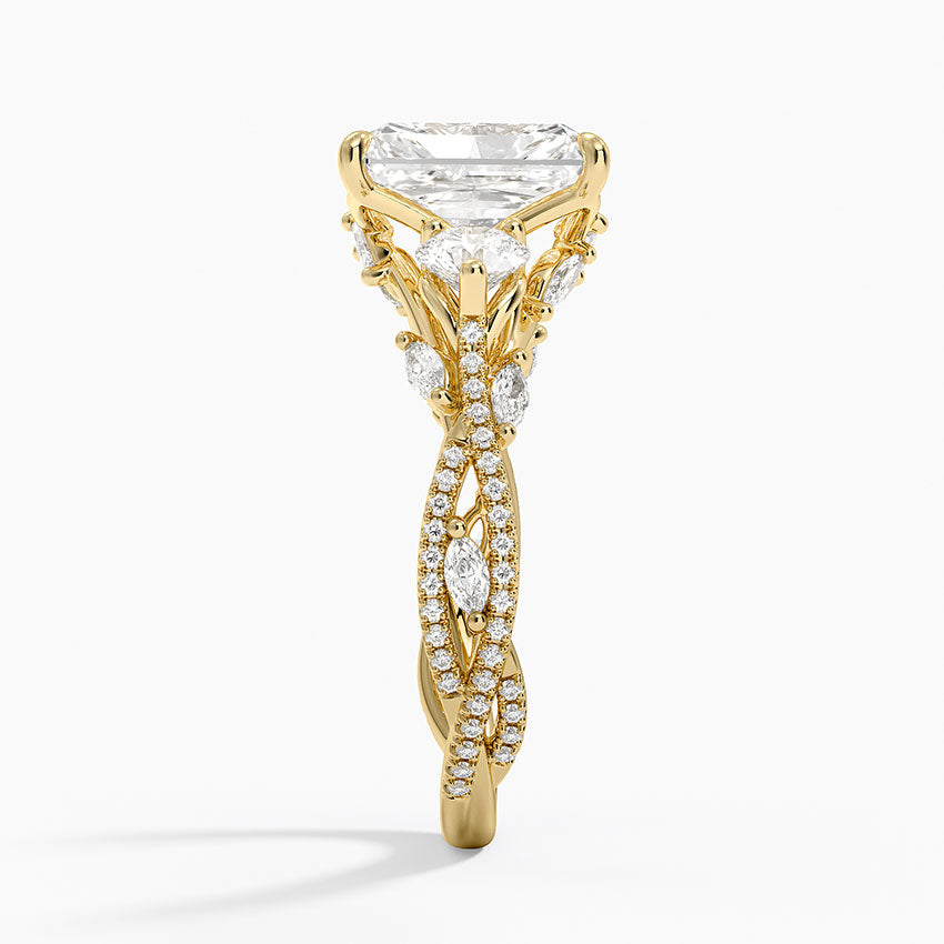 Luxe Secret Garden Three Stone Diamond Ring (1 ct. tw.) - Radiant Cut Center Stone