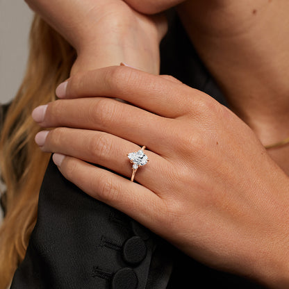 Delilah Three Stone Diamond Ring - Marquise Center Stone