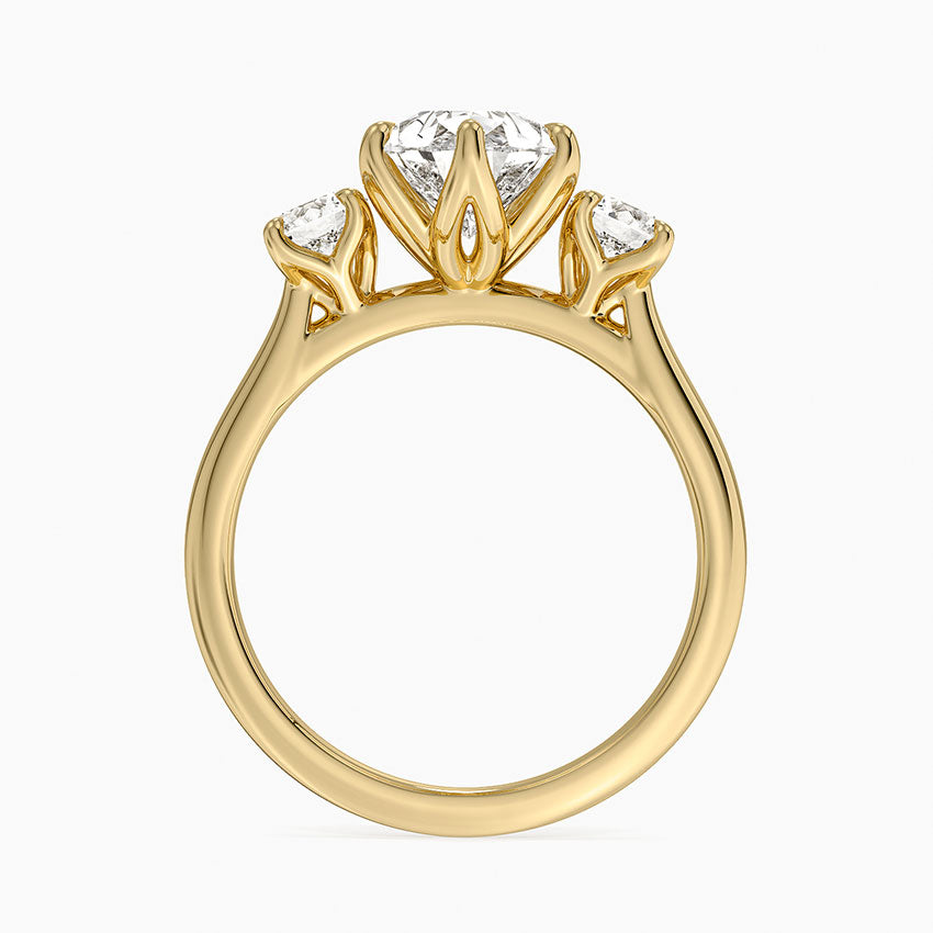Elodie Perfect Fit Three Stone Diamond Ring (1/2 ct. tw.) - Pear Center Stone