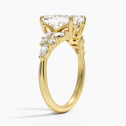 Nadia Taper Diamond Ring - Emerald Cut Center Stone