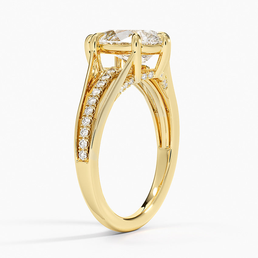 Tressa Split Shank Diamond Ring - Pear Cut Center Stone