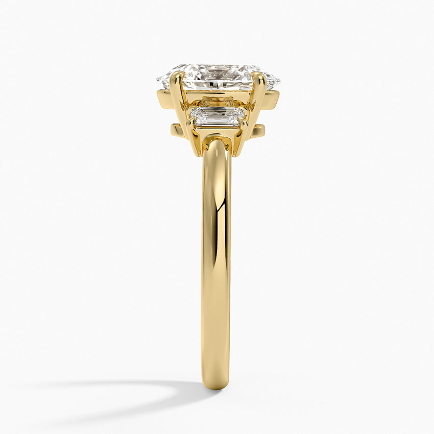 Petite Rhiannon Three Stone Diamond Ring (1/4 ct. tw.) - Oval Cut Center Stone