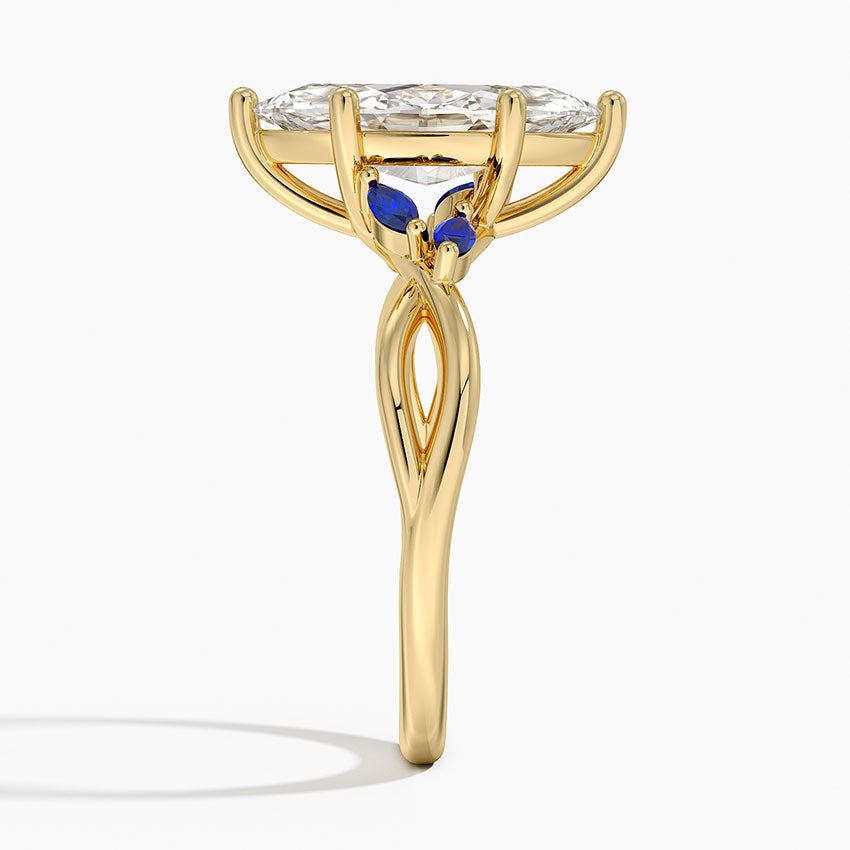 Willow Ring With Sapphire Accents - Marquise Cut Center Stone