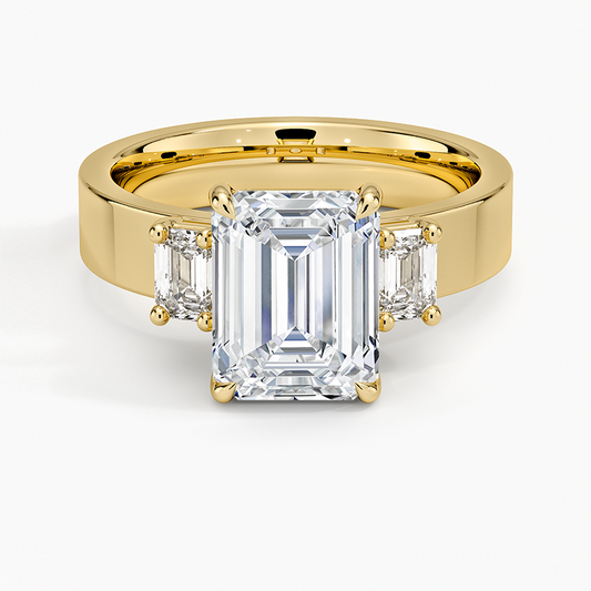 Peyton Emerald Cut Three Stone Diamond Ring (1/2 ct. tw.) - Emerald Cut Center Stone