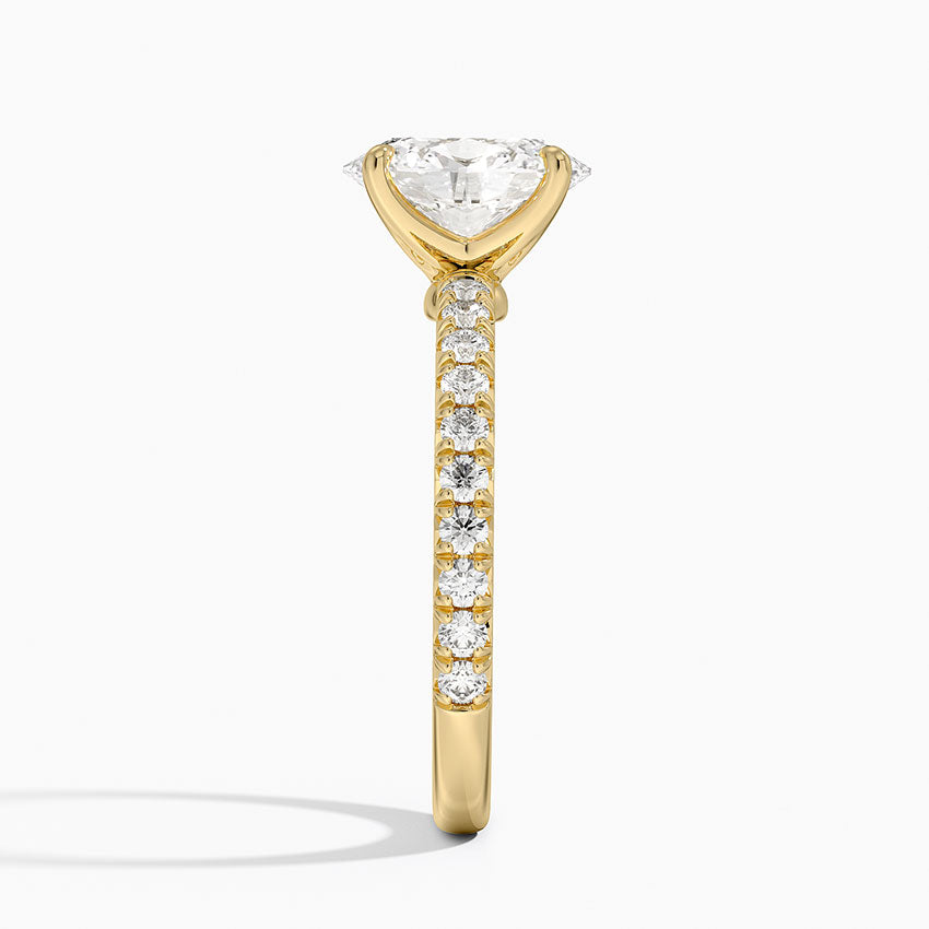 Amelie Three-Quarter Coverage Diamond Ring - Oval Center Stone