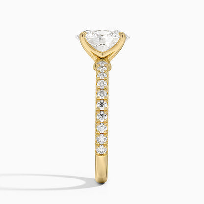 Amelie Three-Quarter Coverage Diamond Ring - Oval Center Stone