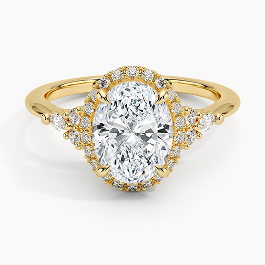 Nadia Halo Diamond Ring (1/4 ct. tw.) - Oval Cut Center Stone