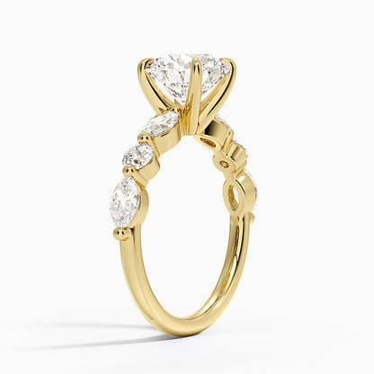 Grand Versailles Diamond Ring - Round Cut Center Stone