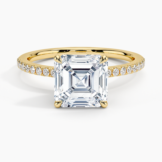 Luxe Petal Diamond Ring - Asscher Cut Center Stone