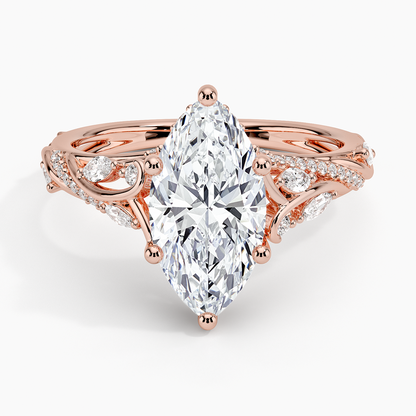 Begonia Vine Diamond Ring (1/2 ct. tw.) - Marquise Center Stone
