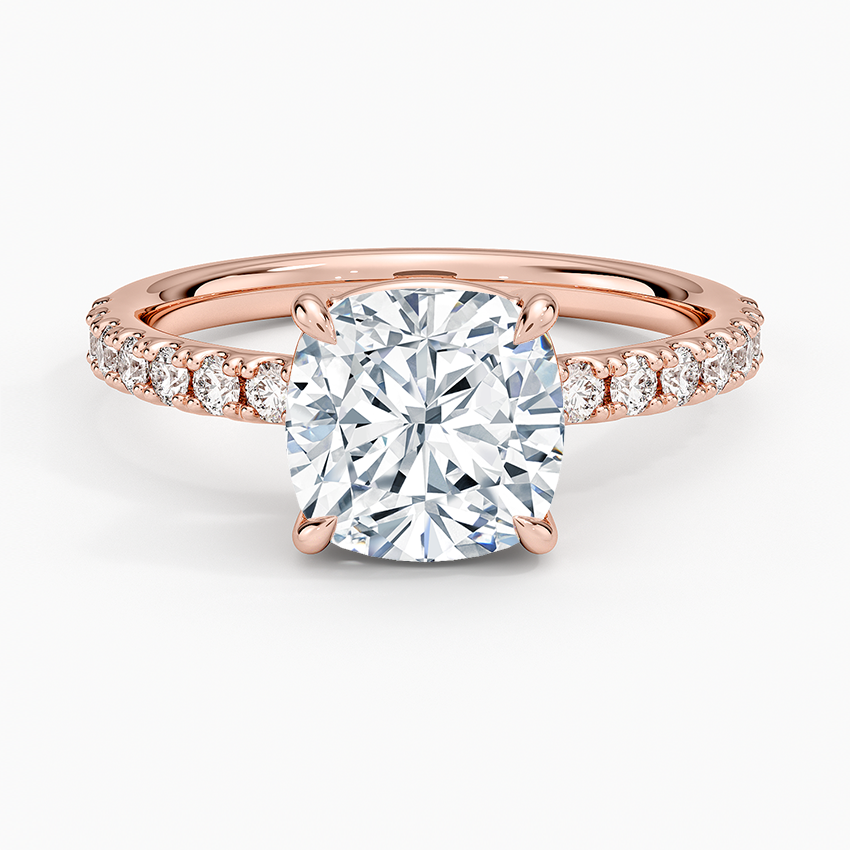Dara Low-Profile Diamond Ring - Cushion Cut Center Stone