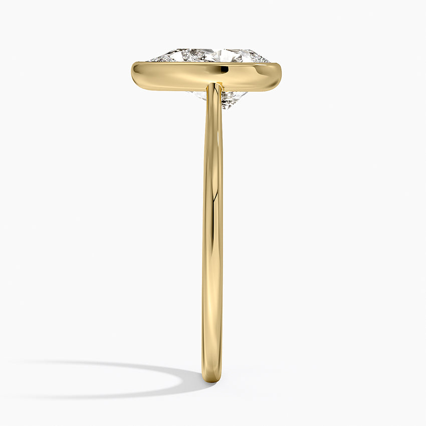Petite Luna 1.5mm Bezel Ring - Pear Center Stone