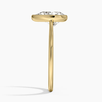 Petite Luna 1.5mm Bezel Ring - Pear Center Stone