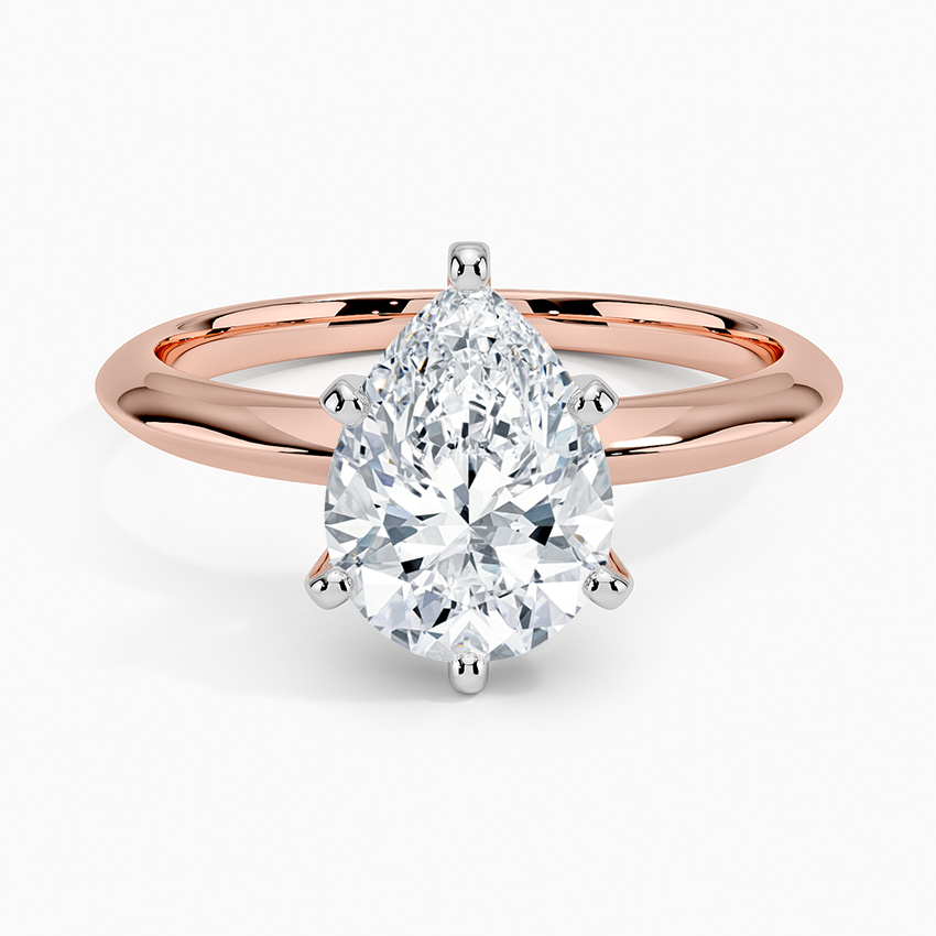 Classic Six-Prong Solitaire Ring - Pear Center Stone