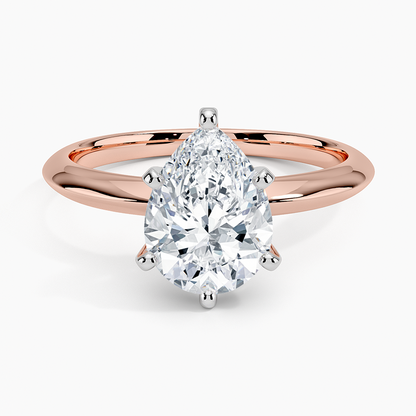 Classic Six-Prong Solitaire Ring - Pear Center Stone