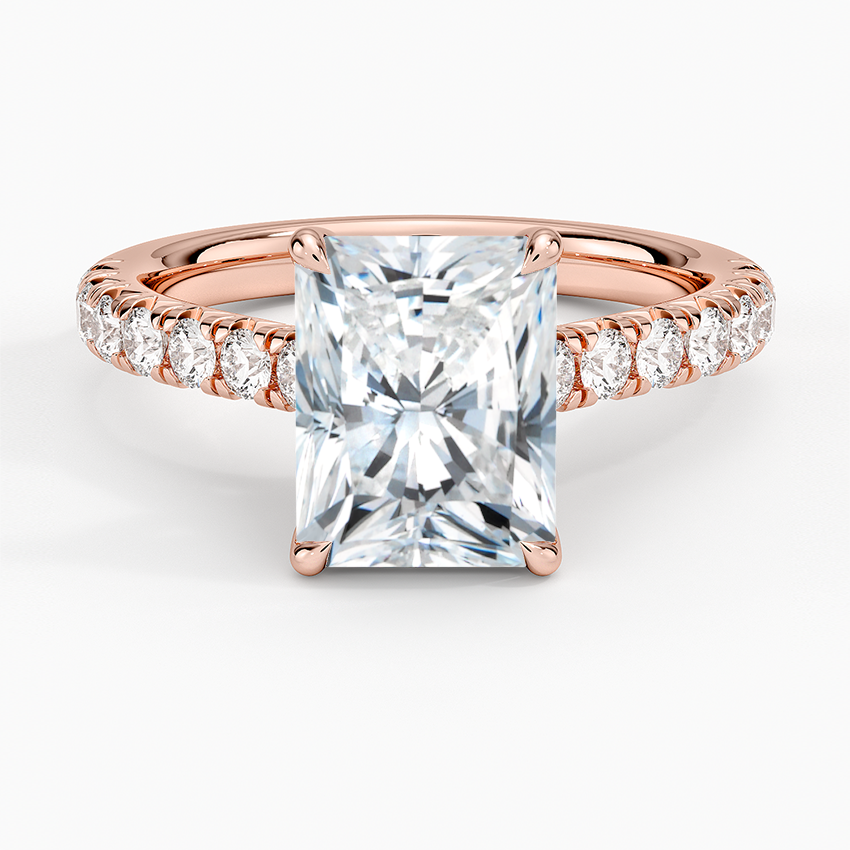 Sienna Half Coverage Diamond Ring - Radiant Cut Center Stone