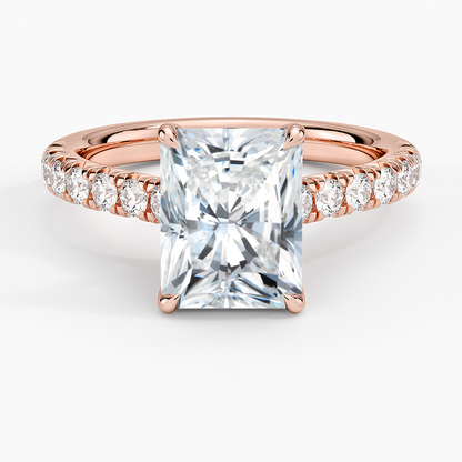 Sienna Half Coverage Diamond Ring - Radiant Cut Center Stone