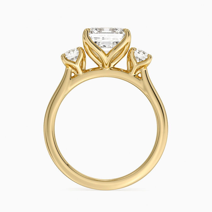 Elodie Perfect Fit Three Stone Diamond Ring (1/2 ct. tw.) - Asscher Cut Center Stone