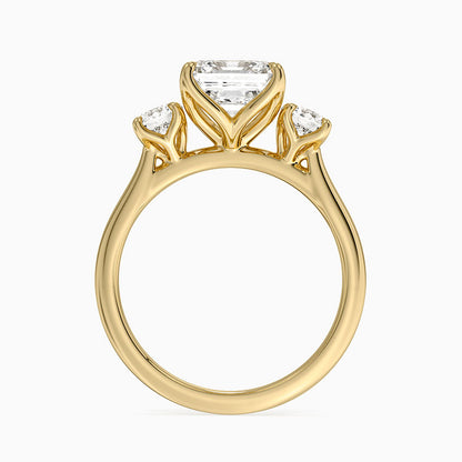 Elodie Perfect Fit Three Stone Diamond Ring (1/2 ct. tw.) - Asscher Cut Center Stone