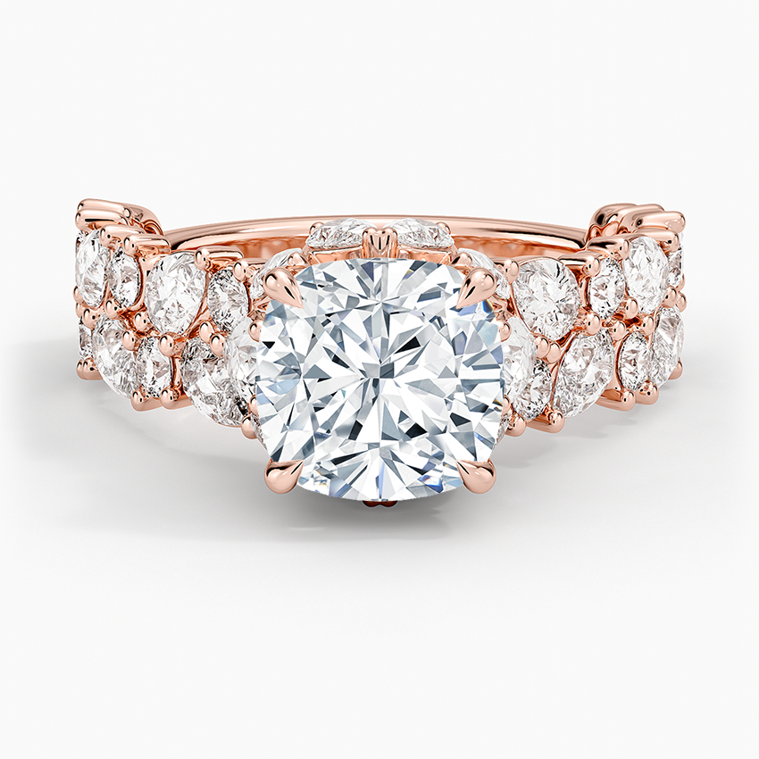 Olivetta Double Row Diamond Ring (2 1/2 ct. tw.) - Cushion Cut Center Stone