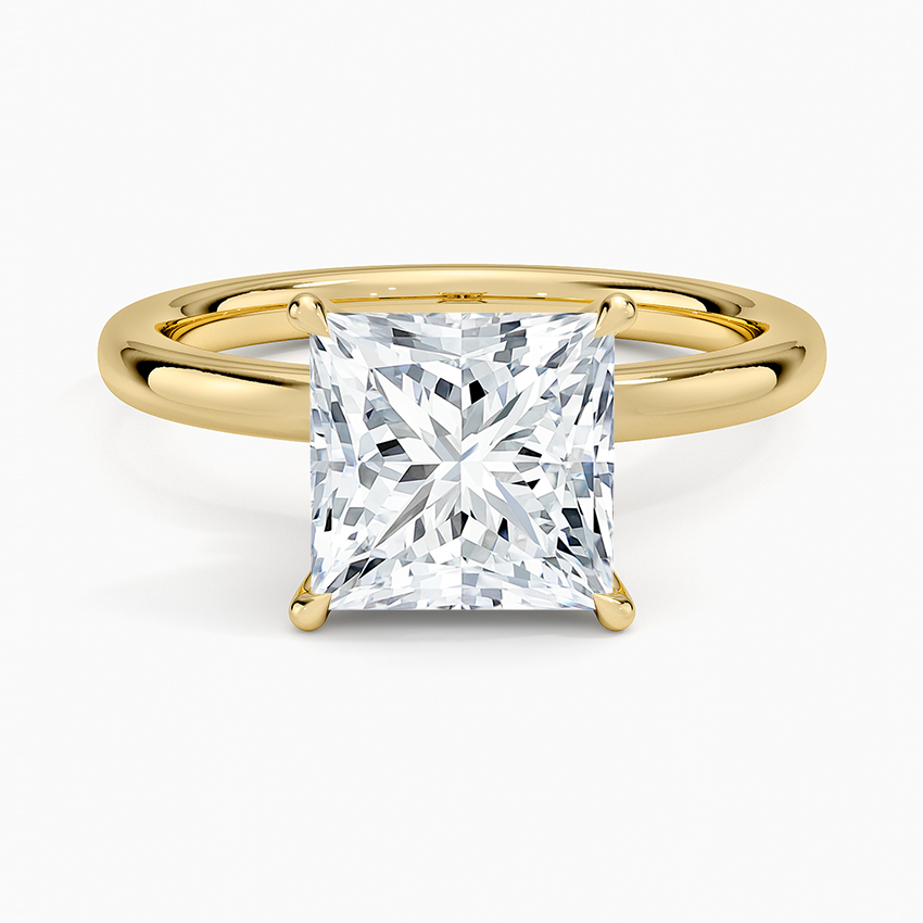 Secret Halo 2mm Diamond Ring - Princess Cut Center Stone
