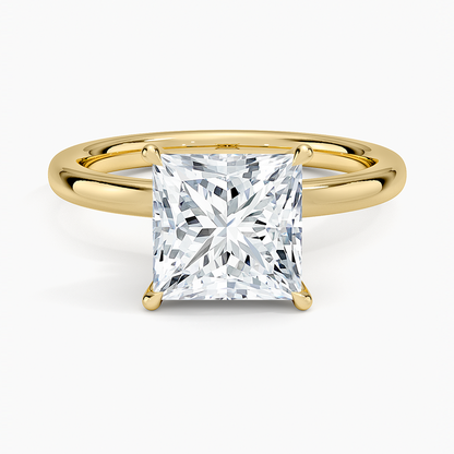 Secret Halo 2mm Diamond Ring - Princess Cut Center Stone