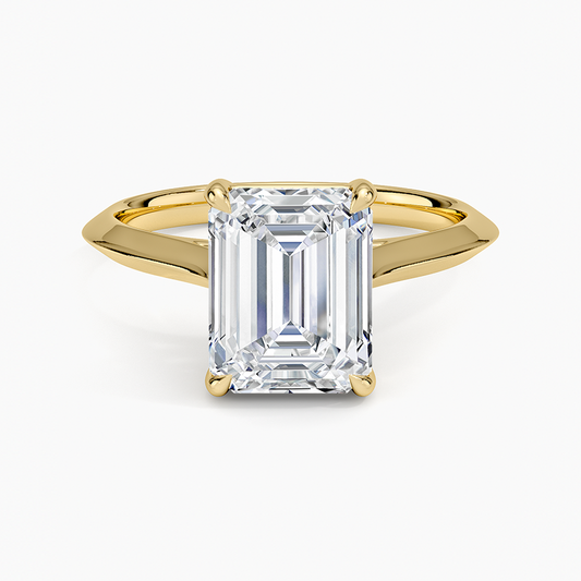 Piper Knife Edge Solitaire Ring - Emerald Cut Center Stone