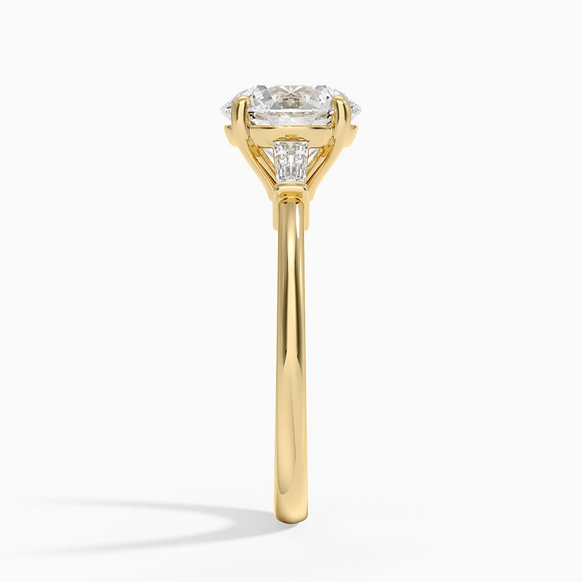 Symphony Tapered Baguette Three Stone Diamond Ring (1/5 ct. tw.) - Round Cut Center Stone