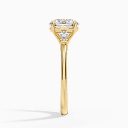 Symphony Tapered Baguette Three Stone Diamond Ring (1/5 ct. tw.) - Round Cut Center Stone