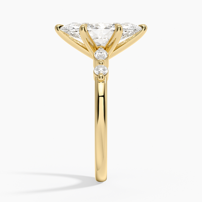 Versailles One-Quarter Coverage Diamond Ring - Marquise Center Stone