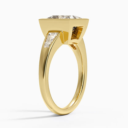 Hayes Three Stone Baguette Diamond Ring (1/2 ct. tw.) - Princess Cut Center Stone