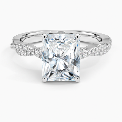 Petite Luxe Twisted Vine Diamond Ring (1/4 ct. tw.) - Radiant Cut Center Stone