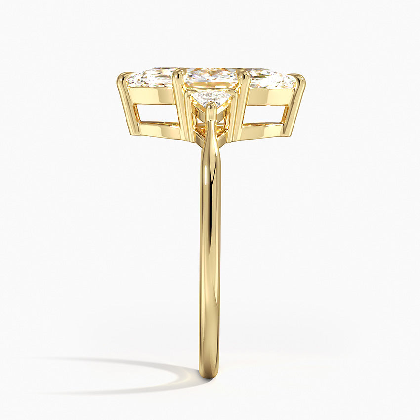Trillion Cut Three Stone Diamond Ring - Marquise Cut Center Stone
