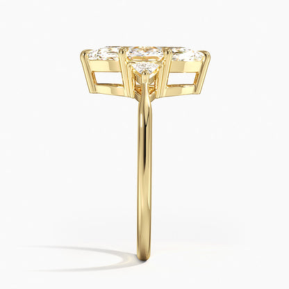 Trillion Cut Three Stone Diamond Ring - Marquise Cut Center Stone