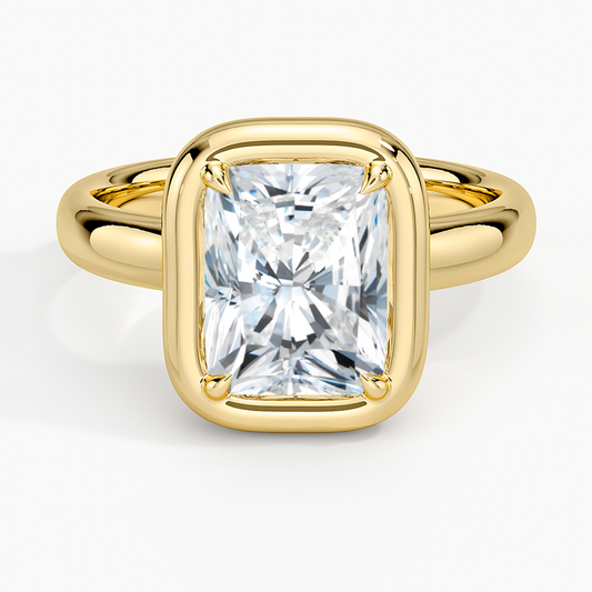 Andrea Bezel Prong Ring - Radiant Cut Center Stone