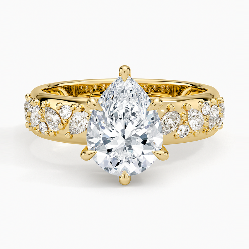 Mosaic Olivetta Three-Quarter Coverage Diamond Ring (1/2 ct. tw.) - Pear Center Stone
