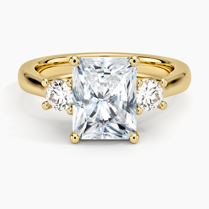 Petite Three Stone Trellis Diamond Ring (1/3 ct. tw.) - Radiant Cut Center Stone
