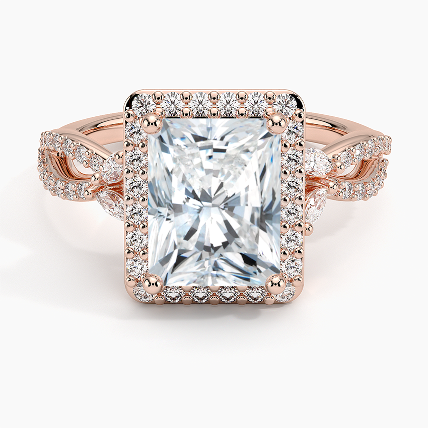 Luxe Willow Halo Diamond Ring (2/5 ct. tw.) - Radiant Cut Center Stone