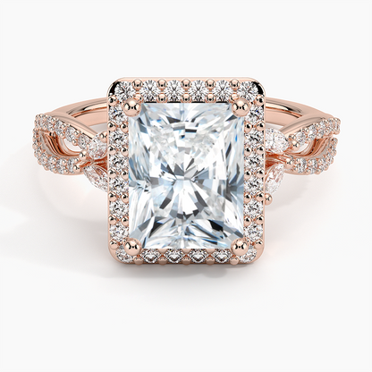 Luxe Willow Halo Diamond Ring (2/5 ct. tw.) - Radiant Cut Center Stone