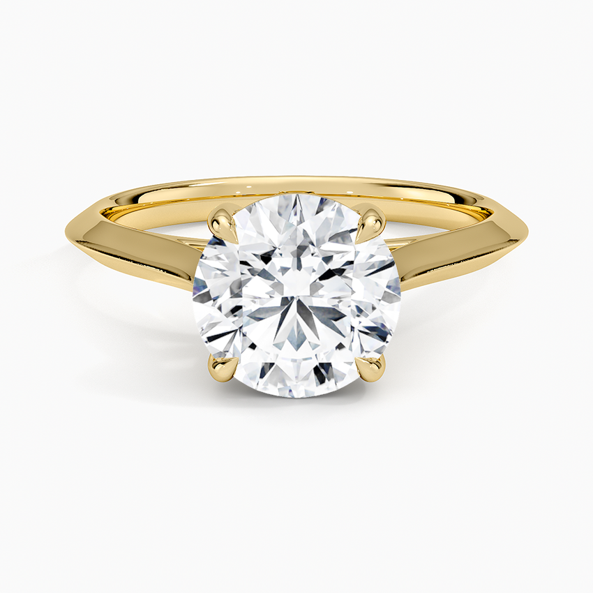 Piper Knife Edge Solitaire Ring - Round Center Stone