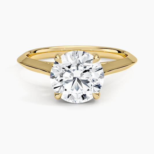 Piper Knife Edge Solitaire Ring - Round Center Stone